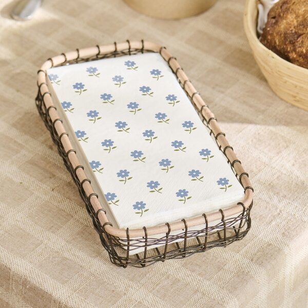 Papierové obrúsky Blue flower / Cream – 16 ks
