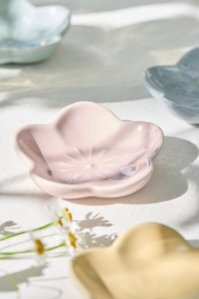 Kameninová mištička Flower mini Ø 7,5 cm rúžová