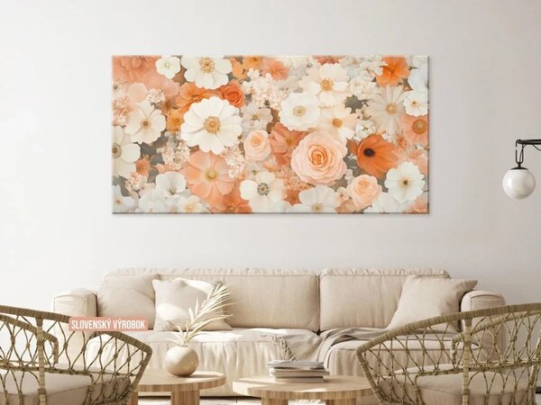 Karlsdesign.sk - Drevený obraz na stenu | Záhrada jemných tónov - 20x40