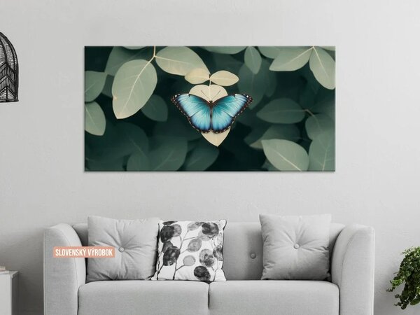 Karlsdesign.sk - Obraz na stenu | Dotyk modrého motýľa - 20x40