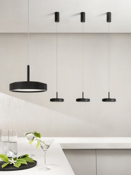 Ondaluce - LED závesný luster NINA LED/20W/230V pr. 19 cm čierna
