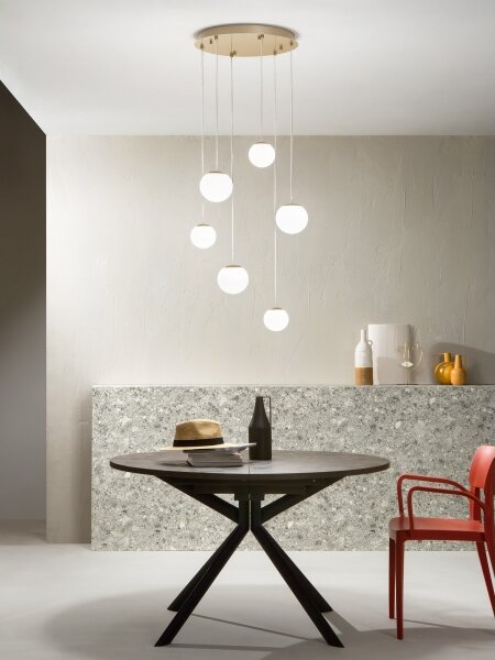 Ondaluce - LED závesný luster SANTOS LED/48W/230V pr. 45 cm zlatá/biela