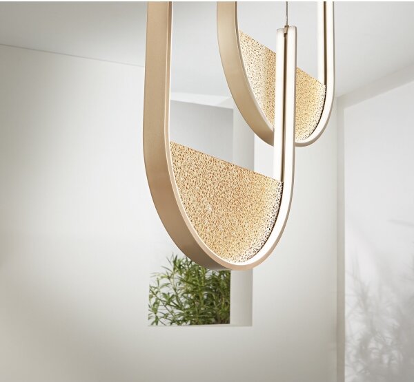 Ondaluce - LED stmievateľný luster na lanku LOTUS LED/55W/230V zlatý