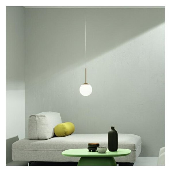 Ondaluce - Závesný luster JEWEL na kábli 1xE14/10W/230V pr. 17 cm zlatá/biela