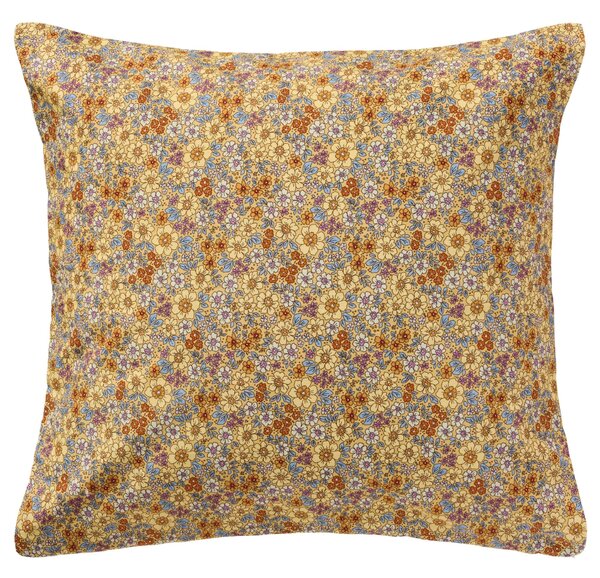 Bavlnený poťah na vankúš Dusty Yellow / flowers 60 × 60 cm