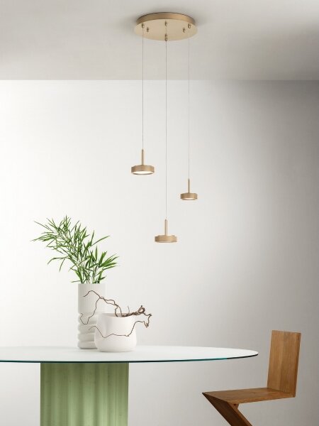 Ondaluce - stmievateľný LED luster na lanku NINA LED/24W/230V pr. 35 cm zlatý