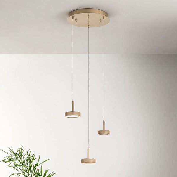 Ondaluce - stmievateľný LED luster na lanku NINA LED/24W/230V pr. 35 cm zlatý
