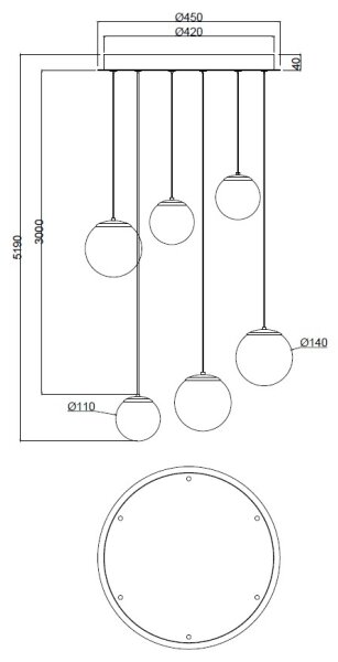 Ondaluce - LED závesný luster SANTOS LED/48W/230V pr. 45 cm zlatá/biela