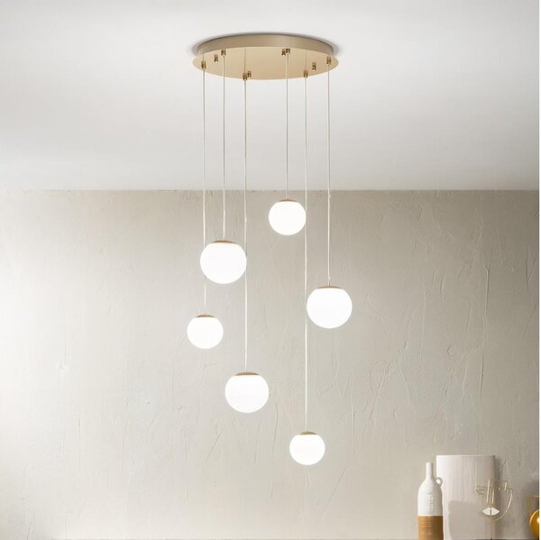 Ondaluce - LED závesný luster SANTOS LED/48W/230V pr. 45 cm zlatá/biela