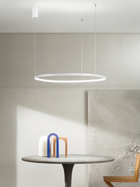 Ondaluce - LED stmievateľný luster na lanku SOEL LED/38W/230V pr. 80 cm biela