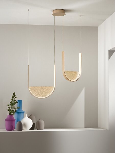 Ondaluce - LED stmievateľný luster na lanku LOTUS LED/55W/230V zlatý
