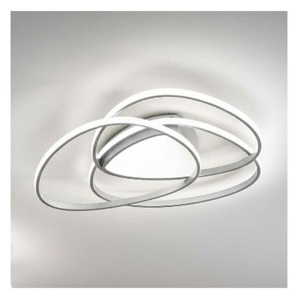 Ondaluce - LED stmievateľné stropné svietidlo ROSE LED/60W/230V 50x54 cm strieborné