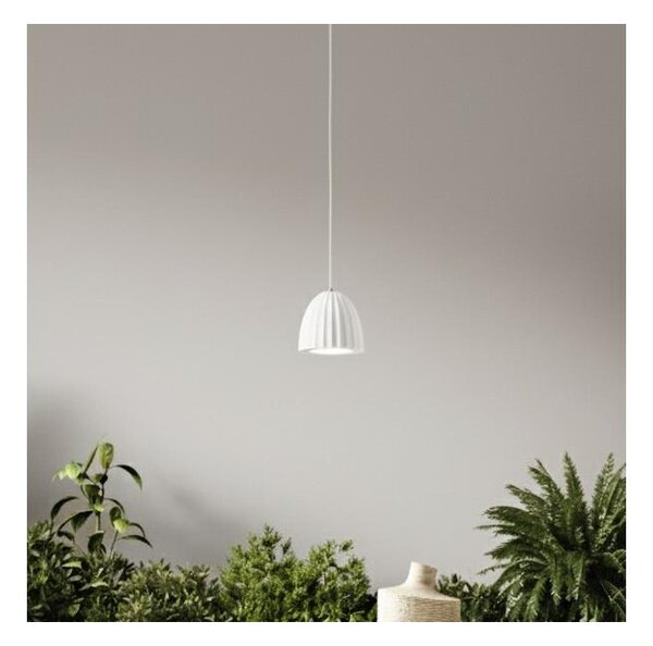 Ondaluce - Závesný luster na lanku CONCRETE 1xGU10/7,5W/230V pr. 10,5 cm betón/biela