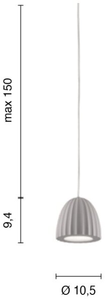 Ondaluce - Závesné svietidlo na lanku CONCRETE 1xGU10/7,5W/230V priemer 10,5 cm betón/sivá