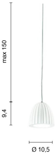 Ondaluce - Závesný luster na lanku CONCRETE 1xGU10/7,5W/230V pr. 10,5 cm betón/biela