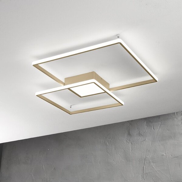 Ondaluce - stmievateľné LED stropné svietidlo DOWEL LED/46W/230V 55x55 cm zlaté