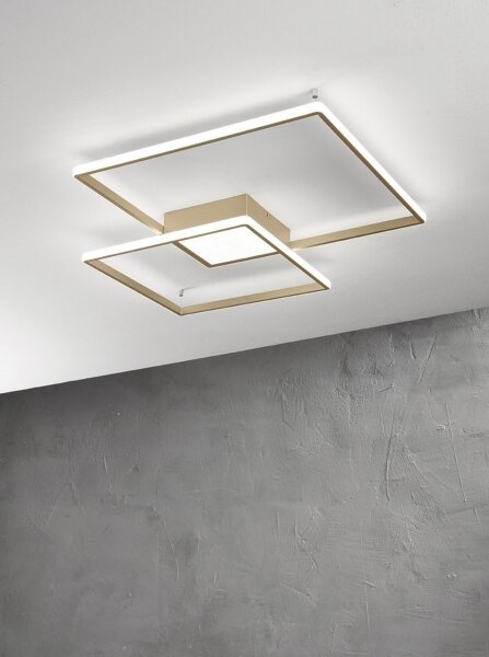Ondaluce - stmievateľné LED stropné svietidlo DOWEL LED/46W/230V 55x55 cm zlaté