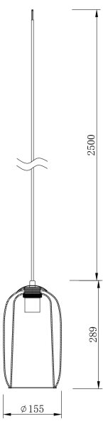 Ondaluce - Závesný luster na lanku BONNIE 1xE27/15W/230V pr. 15,5 cm čierna/dymovo čierna