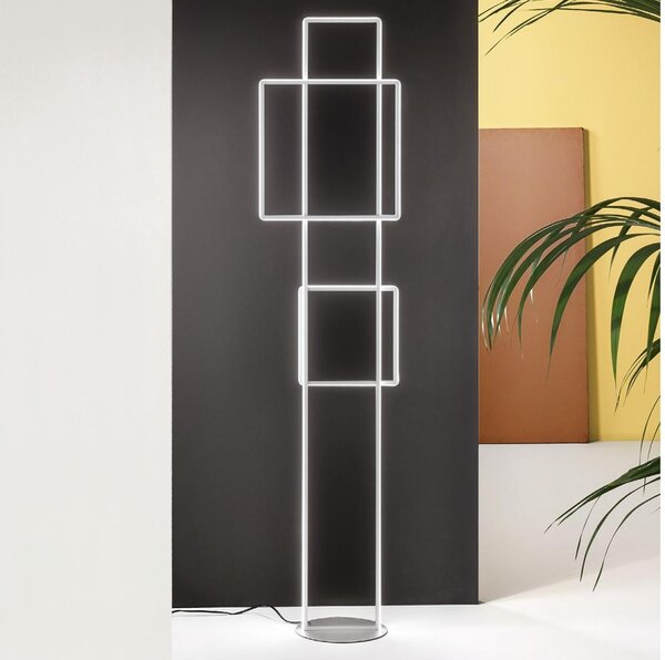 Ondaluce - LED stmievateľná stojacia lampa DOWEL LED/77W/230V 166 cm strieborná
