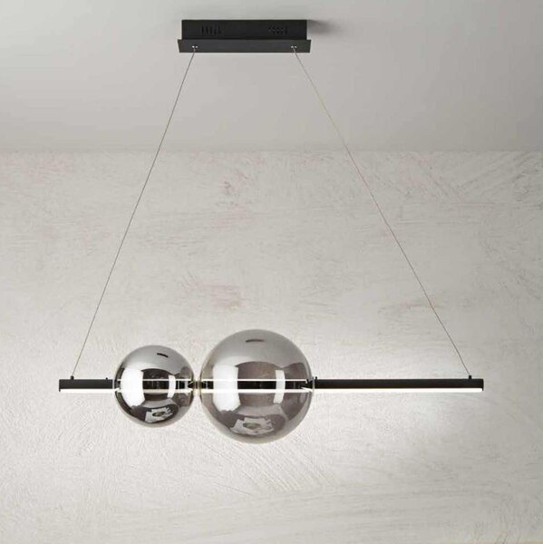 Ondaluce - LED Stmievateľný luster na lanku FUFI LED/40W/230V čierna/dýmovo čierna