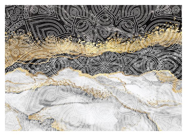 Sklenený obraz - Mandala v mramore (70x50 cm)