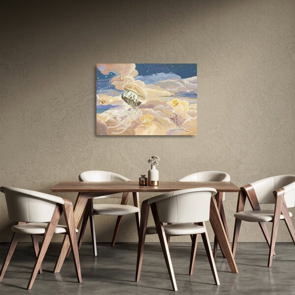 Sklenený obraz - Nebeské medúzy (70x50 cm)