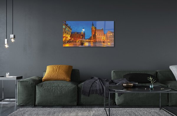 Obraz na akrylátovom skle Gdańsk staré mesto v noci kostol 100x50 cm 2 Prívesky