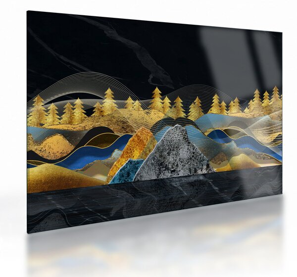 Sklenený obraz - Zlaté hory (70x50 cm)