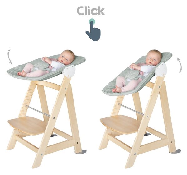 Jedálenská stolička vo svetlozeleno-prírodnej farbe Style Born Up 2in1 – Roba