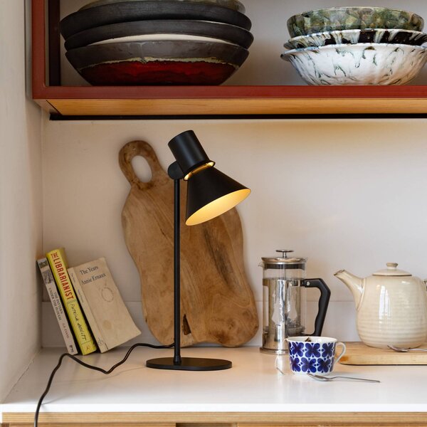 Anglepoise Stolová lampa typ 80 T1, matná čierna, 48 cm, kov, Čierna, Obývacia izba / jedáleň, Hliník, Dizajn, Stojacie svietidlo