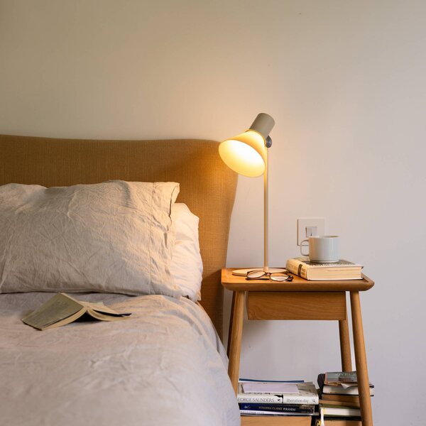 Anglepoise Stolová lampa typ 80 T1, béžová, 48 cm, sklo, Krémová / jantárovo žltá, Obývacia izba / jedáleň, Hliník, Dizajn, Stojacie svietidlo