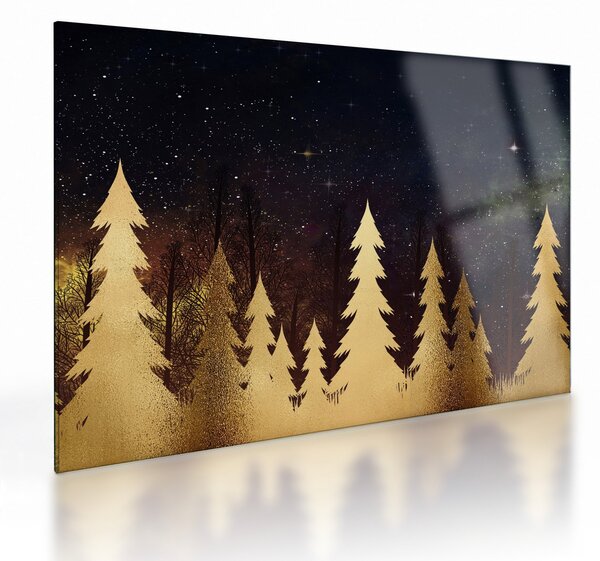Sklenený obraz - Zlatá noc (70x50 cm)