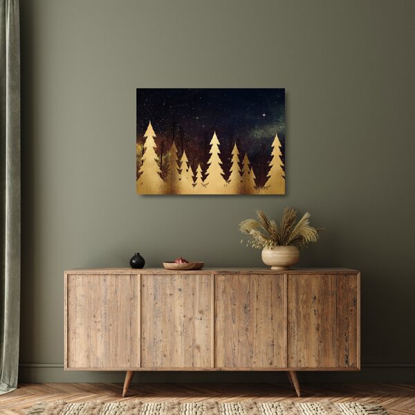 Sklenený obraz - Zlatá noc (70x50 cm)