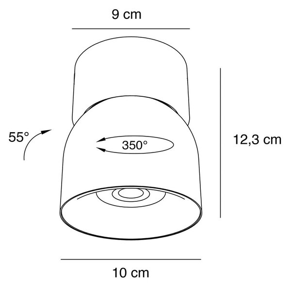 Nordlux Downlight Pitcher, biela/strieborná, 1-pl. žiarovka, kov, GU10, Biela / opálová, Obývacia izba / jedáleň, kov, Moderný