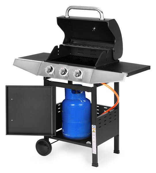 MultiGarden Plynový záhradný gril 10,2 kW, 3 horáky, teplomer, redukcia - MultiGarden