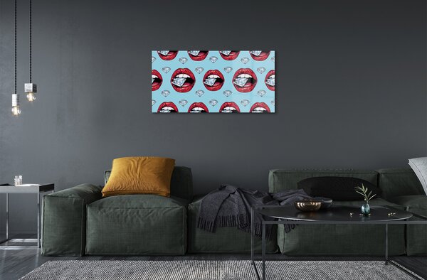 Obraz plexi Ústa diamanty 100x50 cm 2 Prívesky
