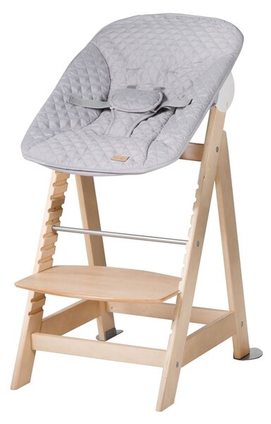 Jedálenská stolička vo svetlosivo-prírodnej farbe Style Born Up 2in1 – Roba