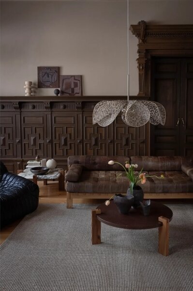 Markslöjd 109170 - Závesný luster STYRKA na lanku 1xE27/40W/230V, pr. 75 cm, béžový