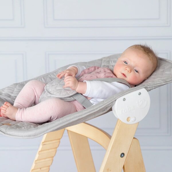 Jedálenská stolička vo svetlosivo-prírodnej farbe Style Born Up 2in1 – Roba