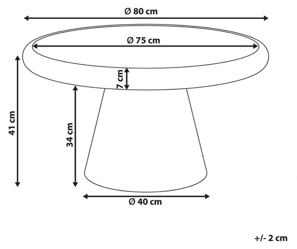 Konferenčný stolík béžový MDF okrúhla stolová doska 80 cm s podstavcom organický štýl
