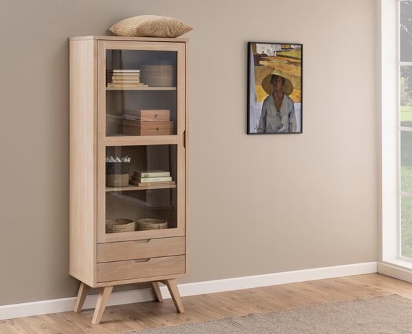 Actona Vitrína A-Line 190 cm bielený dub