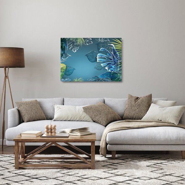 Sklenený obraz - Listy tropických rastlín (70x50 cm)