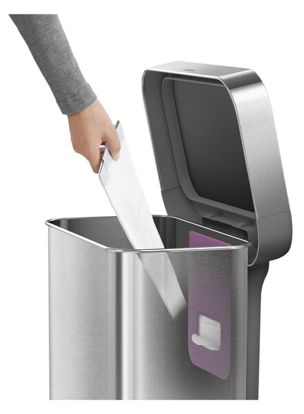 Pedálový odpadkový kôš z nerezovej ocele 45 l - simplehuman