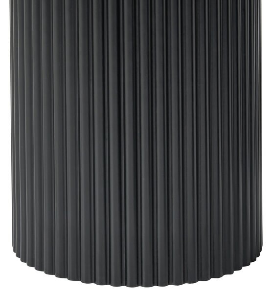 Jedálenský stôl čierny MDF okrúhly 120 cm drážkované nohy minimalistický dizajnový stôl