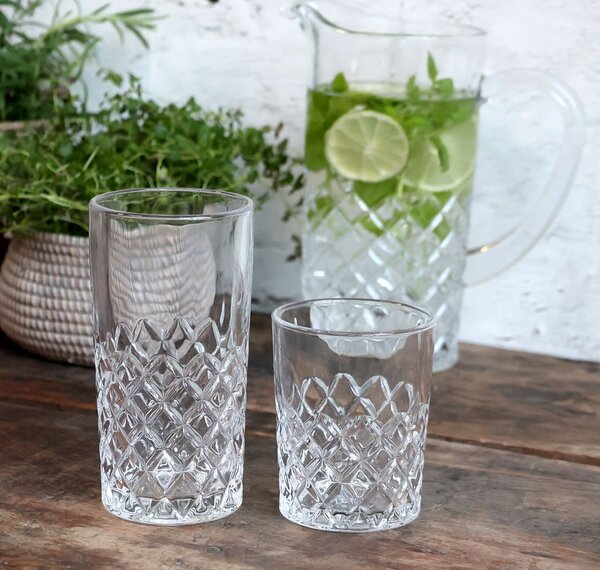 Pohárik s diamantovým brusom Lorient -Ø 8*10 cm / 250 ml - Chic Antique
