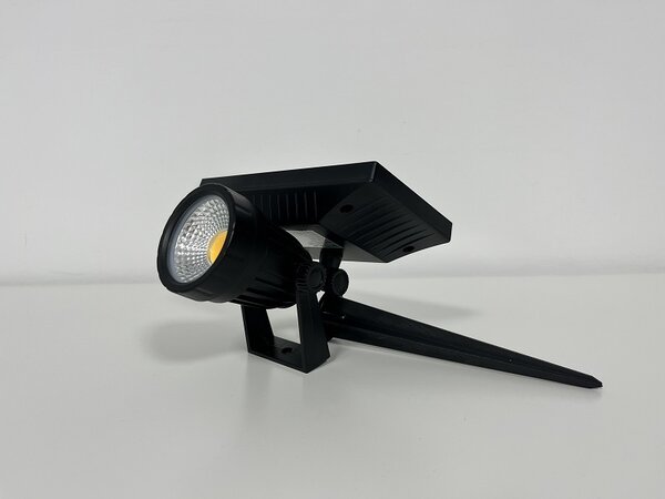 V-TAC Solárna zapichovacia čierna LED lampa 2W IP65, Studená biela 6000 - 6500K