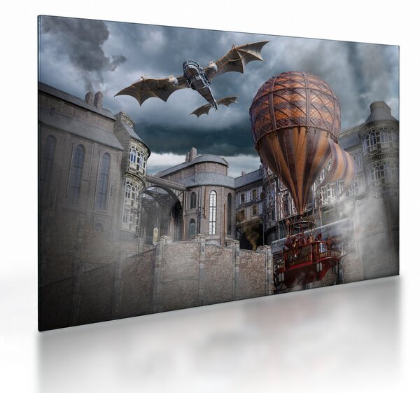 Sklenený obraz - Surrealistická krajina (70x50 cm)