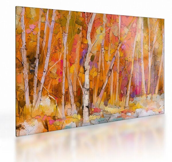 Sklenený obraz - Jesenný les (70x50 cm)