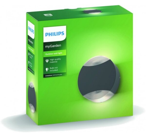 Philips 17338/93/PN - Vonkajšie nástenné svietidlo MYGARDEN LIMESTONE 2xGU10/5W