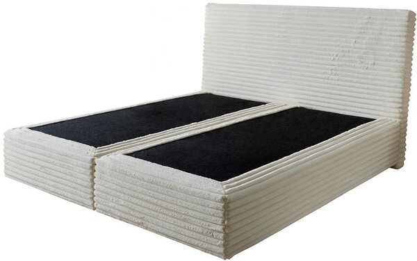 DELIFE Boxspring posteľ Dream-Well plyšový manšester béžová 180×200 cm bez nôh
